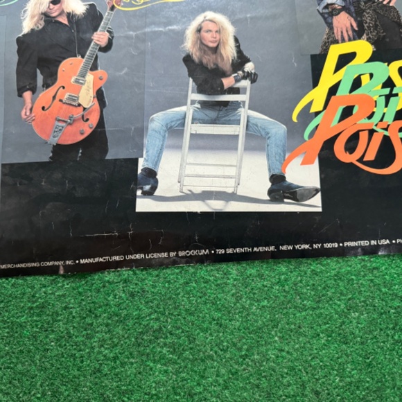 Vintage 90s Original Poison Rock N Roll Heavy Metal 22”x34” 1990 Brockum Poster - Picture 2 of 5